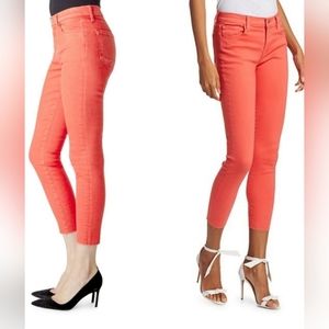 J. Brand Jeans - J Brand Photo Ready HD Pink/Salmon Cropped Raw Hem Jeans